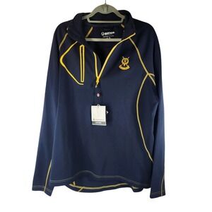 Sunice Allendale 1/4 Zip Pullover Navy Yellow St Andrews Links Golf - Mens XL